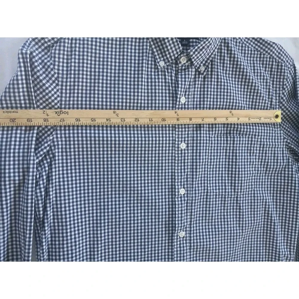 J CREW By Mercantile Flex Men's Large Slim Fit Long-sleeved Buttons Shirt Plaid